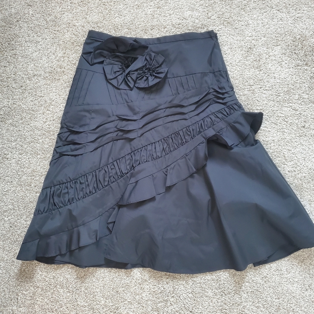 BCBG Max Azria Ruffled Simone Textured Power Skirt